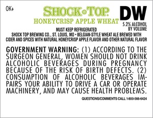 Shock Top Honeycrisp Apple Wheat January 2015