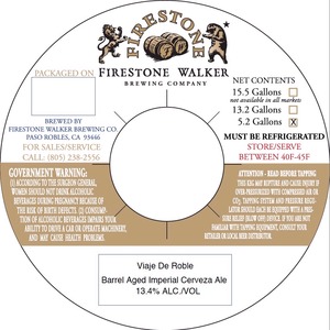 Firestone Walker Brewing Company Viaje De Roble January 2015