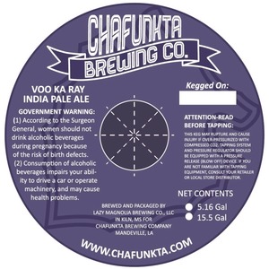 Chafunkta Brewing Company Voo Ka Ray India Pale Ale