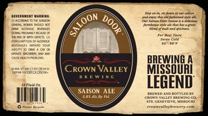 Crown Valley Brewing Co. Saloon Door