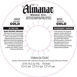 Almanac Beer Co. Valencia Gold