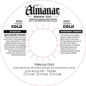 Almanac Beer Co. Valencia Gold