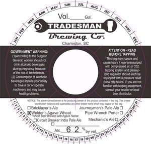 Tradesman Brewing Co. Welders Agave Wheat January 2015