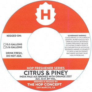 The Hop Concept Citrus & Piney January 2015