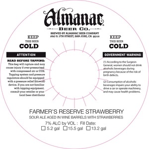 Almanac Beer Co. Farmer's Reserve Strawberry December 2014