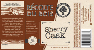 Tahoe Mountain Brewing Co. Recolte Du Bois Sherry Cask