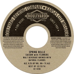 Boulevard Brewing Company Spring Belle