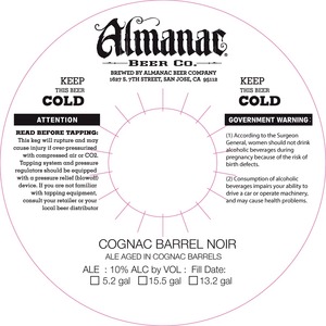 Almanac Beer Co. Cognac Barrel Noir December 2014