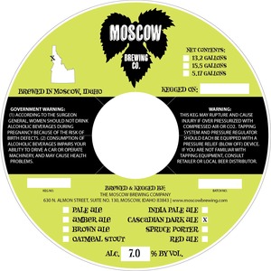 Moscow Brewing Company Cascadian Dark Ale January 2015