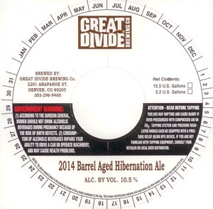 Great Divide Brewing Company Barrel Aged Hibernation December 2014