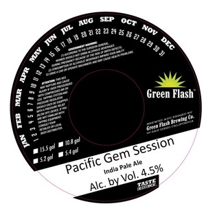 Green Flash Brewing Company Pacific Gem Session January 2015