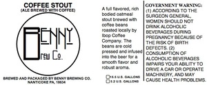 Benny Brew Co. Coffee Stout January 2015