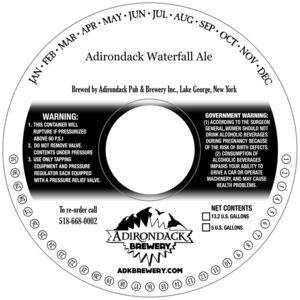 Adirondack Brewery Adirondack Waterfall January 2015