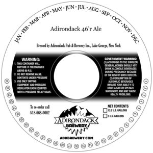 Adirondack Brewery Adirondack 46'r January 2015