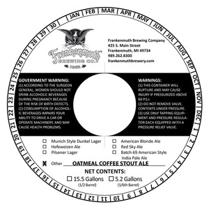 Frankenmuth Oatmeal Coffee Stout January 2015