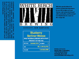 White Birch Brewing Blueberry Berliner Weisse January 2015