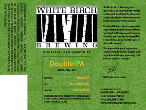 White Birch Brewing Double IPA January 2015