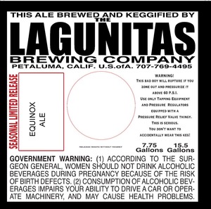 The Lagunitas Brewing Company Equinox January 2015