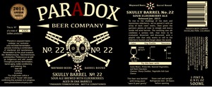 Paradox Beer Company Skully Barrel No. 22
