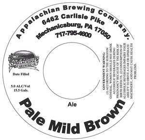 Appalachian Brewing Co Pale Mild Brown January 2015