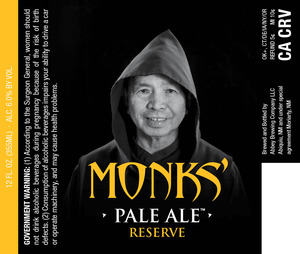 Abbey Brewing Company Monks' Pale Ale Reserve January 2015