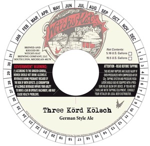 Witch's Hat Brewing Company Three Kord Kolsch January 2015