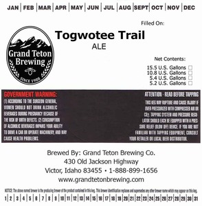 Grand Teton Brewing Company Togwotee Trail January 2015