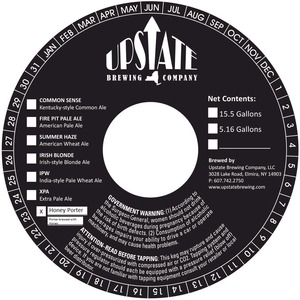 Upstate Brewing Company Honey Porter January 2015