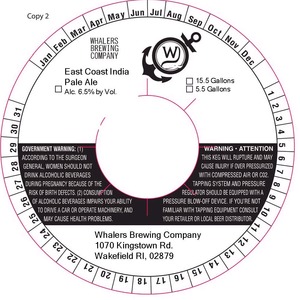 Whalers Brewing Company East Coast India Pale Ale January 2015