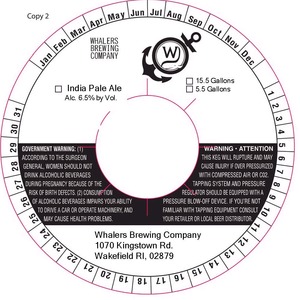 Whalers Brewing Company India Pale Ale January 2015