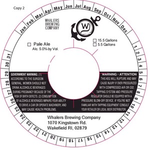 Whalers Brewing Company Pale Ale January 2015