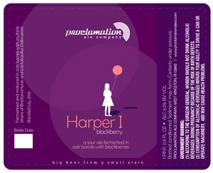 Proclamation Ale Company Harper I Blackberry January 2015