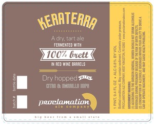 Proclamation Ale Company Keraterra January 2015