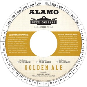 Alamo Golden Ale January 2015