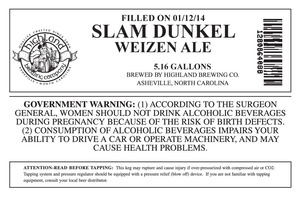 Highland Brewing Co. Slam Dunkel Weizen January 2015