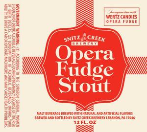 Snitz Creek Brewery Opera Fudge Stout January 2015