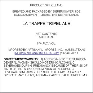 La Trappe Tripel January 2015