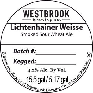 Westbrook Brewing Company Lichtenhainer Weisse January 2015