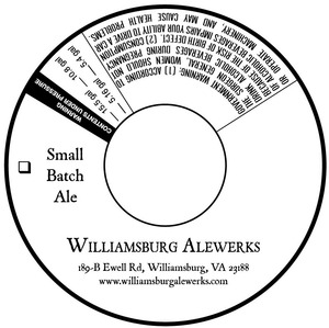 Williamsburg Alewerks Small Batch Ale January 2015