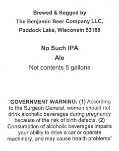 Benjamin Beer Company No Such IPA January 2015