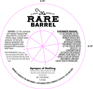 The Rare Barrel Apropos Of Nothing January 2015