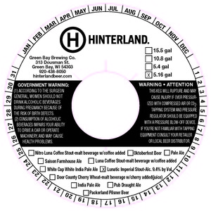 Hinterland Lunatic Imperial Stout January 2015