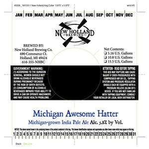 New Holland Brewing Company Michigan Awesome Hatter February 2015