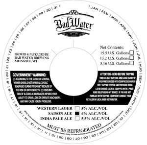 Bad Water Brewing Saison February 2015