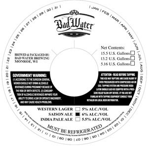 Bad Water Brewing Saison