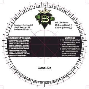 Broadway Brewery Gose Ale February 2015