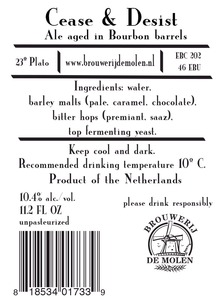 Brouwerij De Molen Cease & Desist February 2015