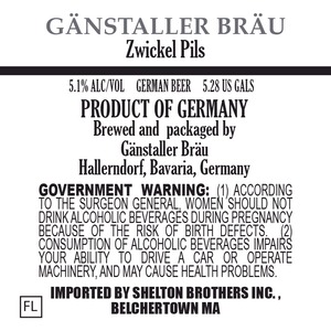 GÄnstaller BrÄu Zwickel Pils February 2015
