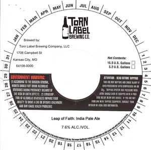 Leap Of Faith India Pale Ale February 2015