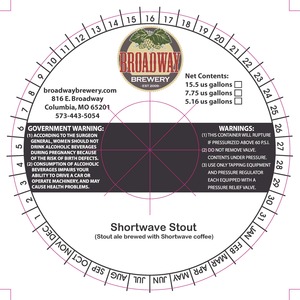 Broadway Brewery Shortwave Stout